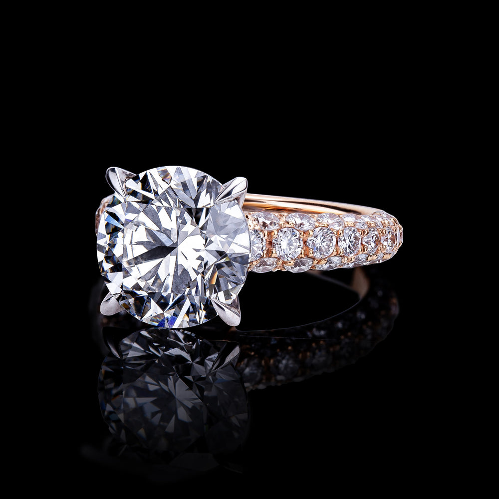 Athena 5.01ct Round diamond engagement ring in 18ct white and rose gold by Stefano Canturi