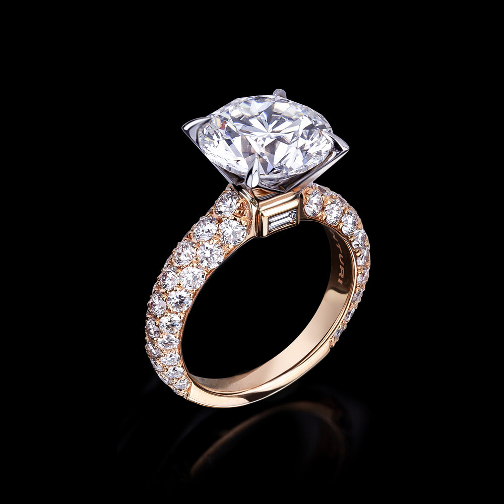 Athena 5.01ct Round diamond engagement ring in 18ct white and rose gold by Stefano Canturi