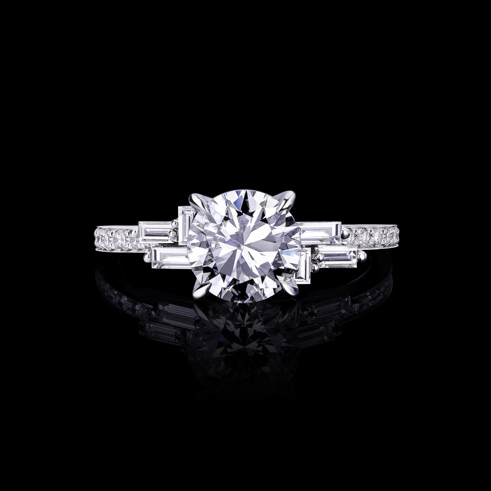 Cubism Upswept 1.83ct Round diamond engagement ring in 18ct white gold by Stefano Canturi