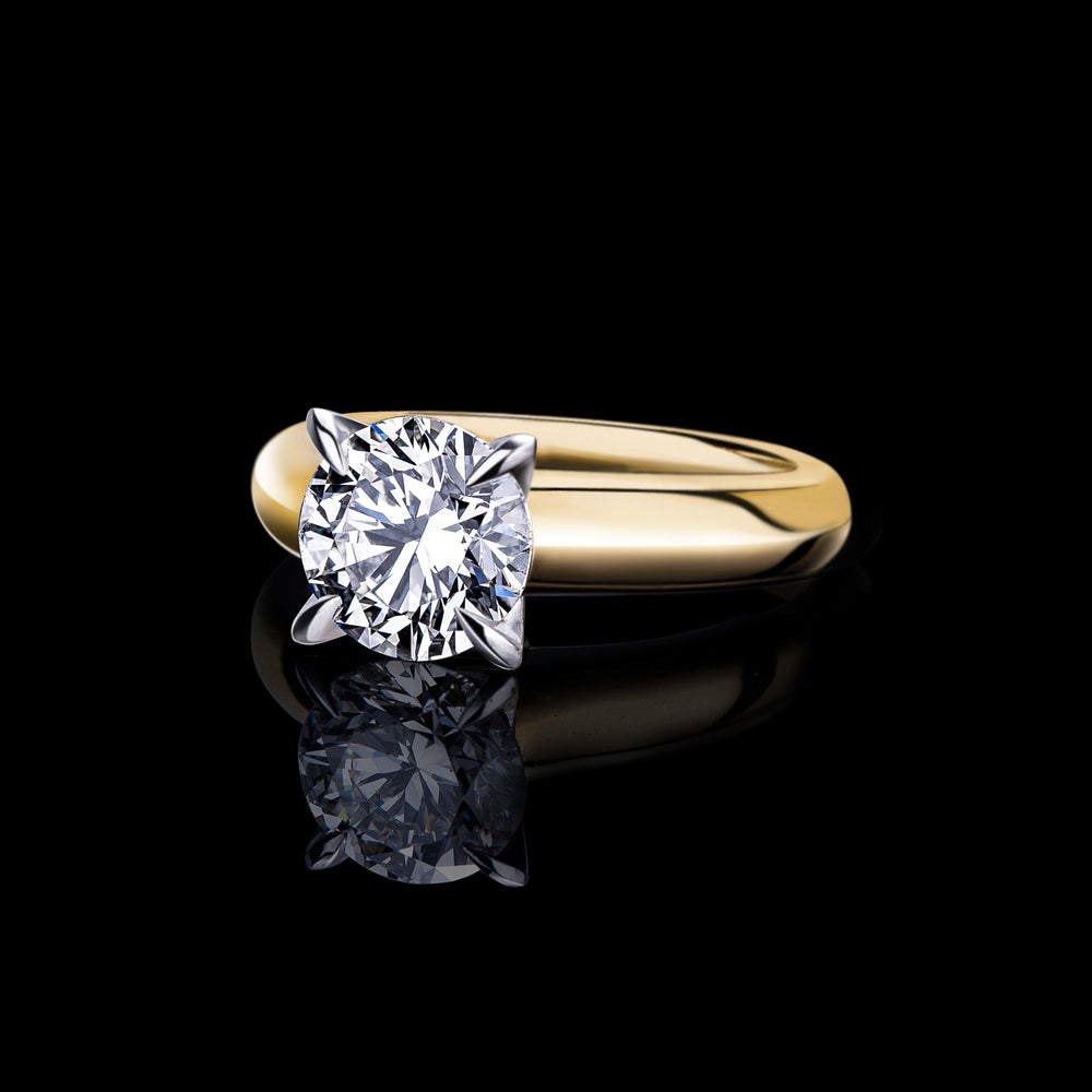 Athena high polish yellow gold engagement ring featuring 2.02ct Round brilliant cut diamond by Stefano Canturi