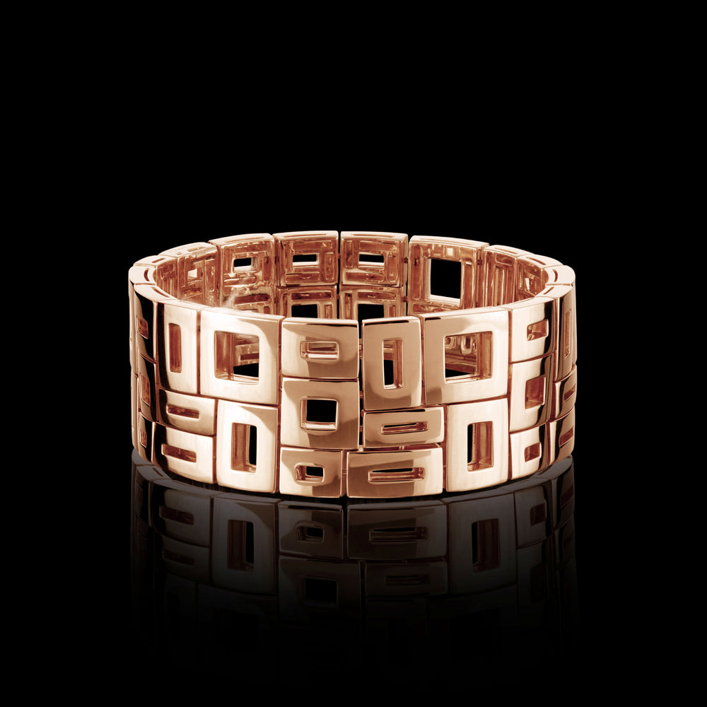 Geometric Plain Cuff in 18ct Pink Gold by Stefano Canturi