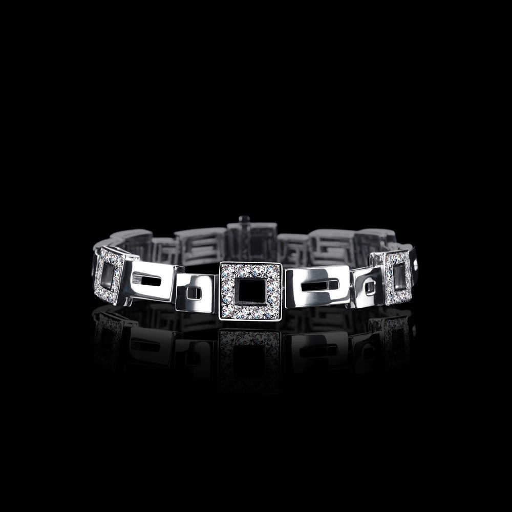 Geometric diamond bracelet in 18ct white gold by Stefano Canturi