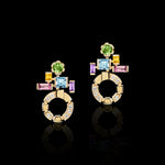 Regina single link diamond and gemstone drop earrings set in 18ct yellow gold by Stefano Canturi