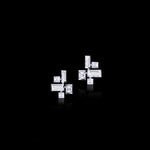 Cubism earrings with natural baguette and carre cut diamonds set in 18ct white gold by Stefano Canturi