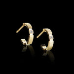 Regina small 2.5mm diamond hoop earrings in yellow gold by Stefano Canturi