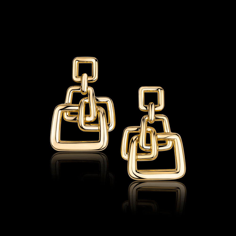 Affinity 4 Link Gold earrings in 18ct yellow gold by Stefano Canturi