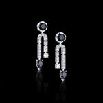 Regina Diamond and Australian Black Sapphire Drop Earrings in 18ct white gold by Stefano Canturi