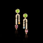 Regina diamond and gemstone Colourburst drop earrings in 18ct yellow gold by Stefano Canturi
