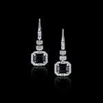 Regina Royale Australian black Sapphires and natural diamonds drop earrings set in white gold by Stefano Canturi 