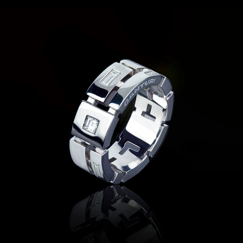 Cubism 7mm stud diamond ring by Stefano Canturi