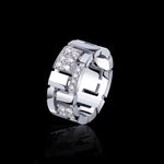 Cubism Pavé 9mm diamond ring set in 18ct white gold by Stefano Canturi