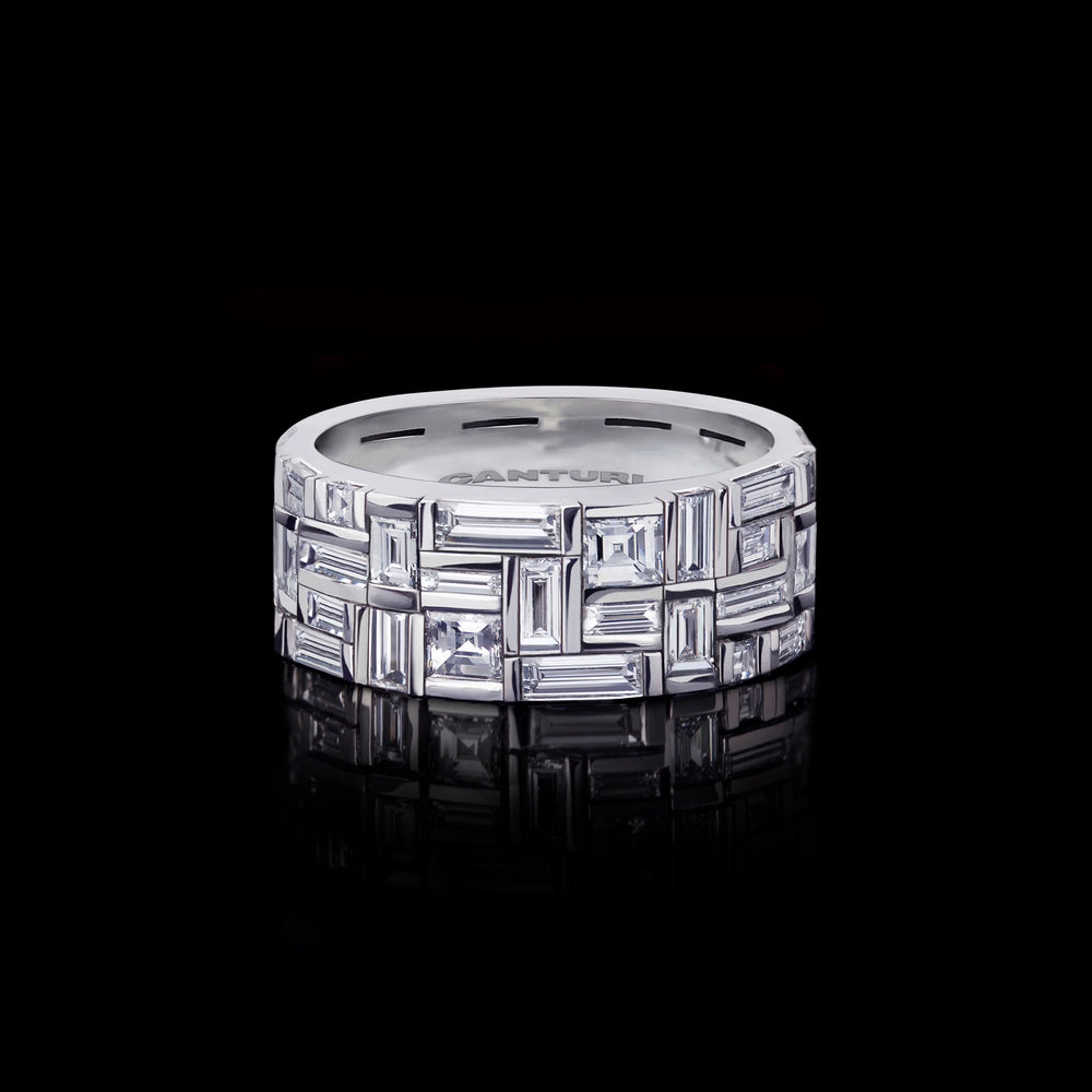Classic Cubism diamond ring in 18ct white gold by Stefano Canturi
