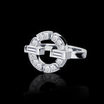 Regina single link round and baguette cut natural diamond ring set in 18ct white gold by Stefano Canturi