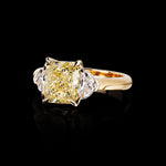 Trilogy 3.14ct Fancy yellow radiant cut diamond ring set in 18ct yellow gold by Stefano Canturi