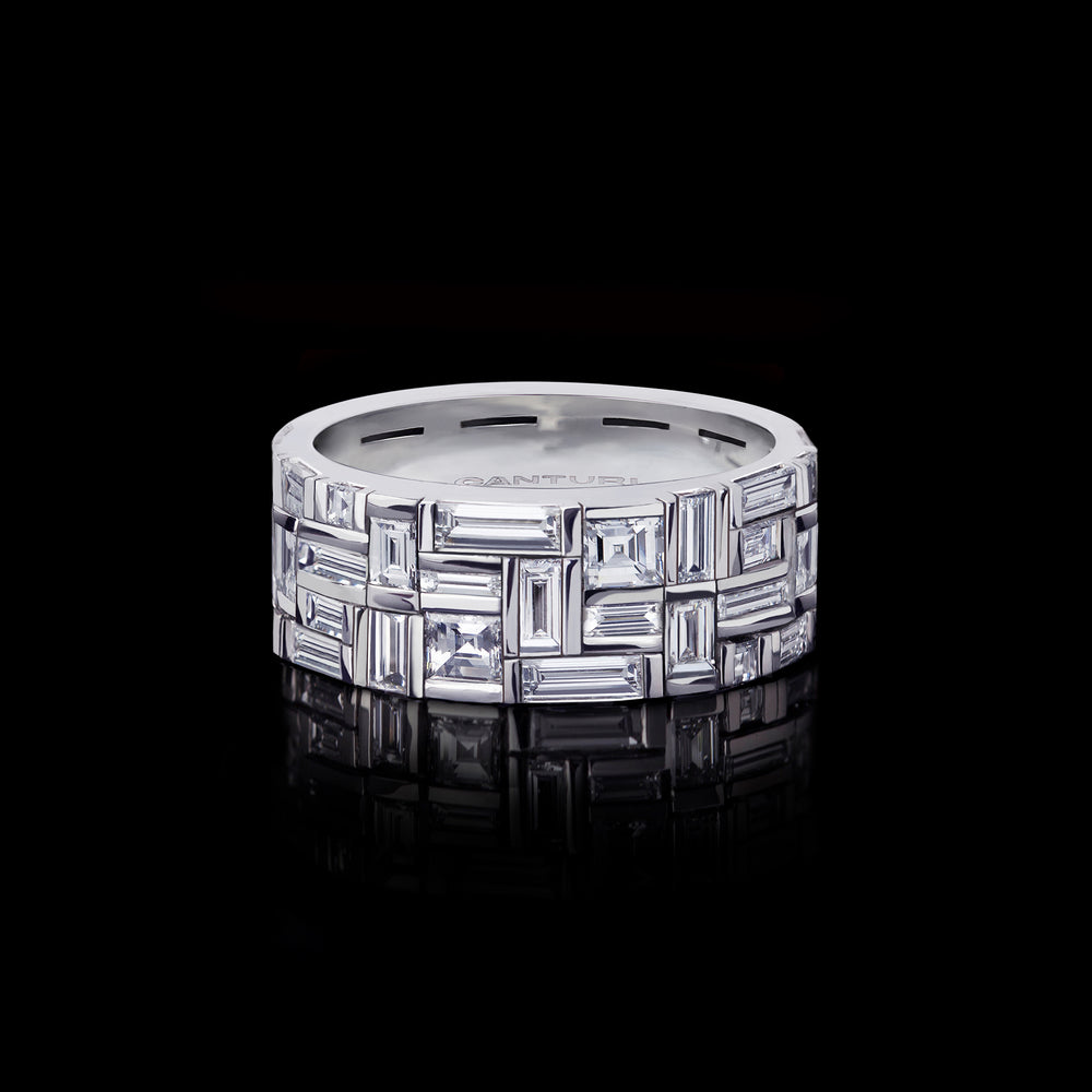 Classic Cubism diamond ring in 18ct white gold by Stefano Canturi
