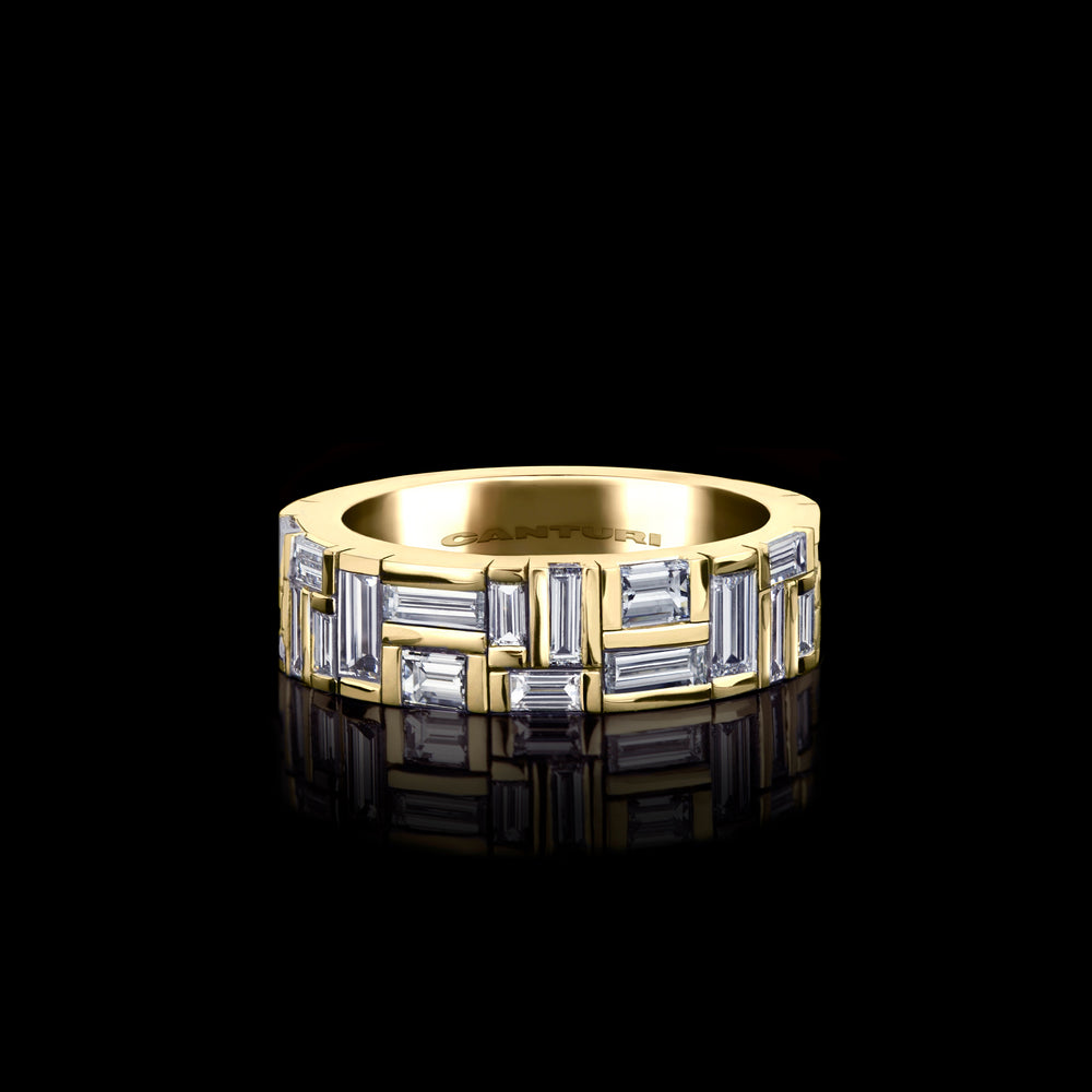 Cubism Medium Diamond Ring set in 18ct Yellow Gold by Stefano Canturi