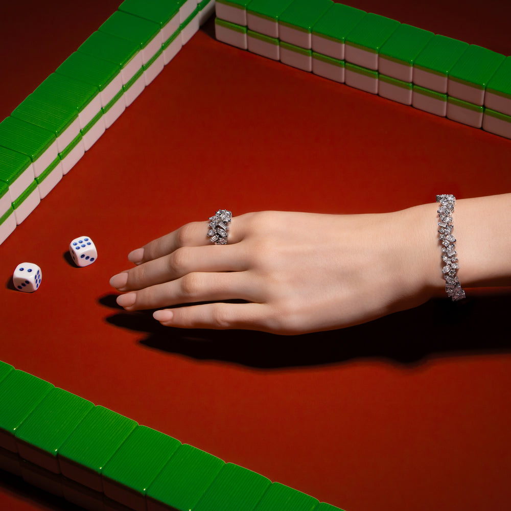 Primavera multi woven diamond ring set in 18ct white gold by Stefano Canturi
