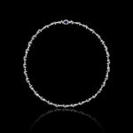 Cubism Radiant diamond Line necklace set in 18ct white gold with Ceylon blue sapphire in the clasp by Stefano Canturi.