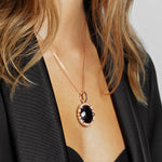 Regina Onyx gemstone, diamonds, Australian black sapphire and ruby pendant and necklace by Stefano Canturi