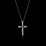 Regina plain large cross set in 18ct white gold by Stefano Canturi