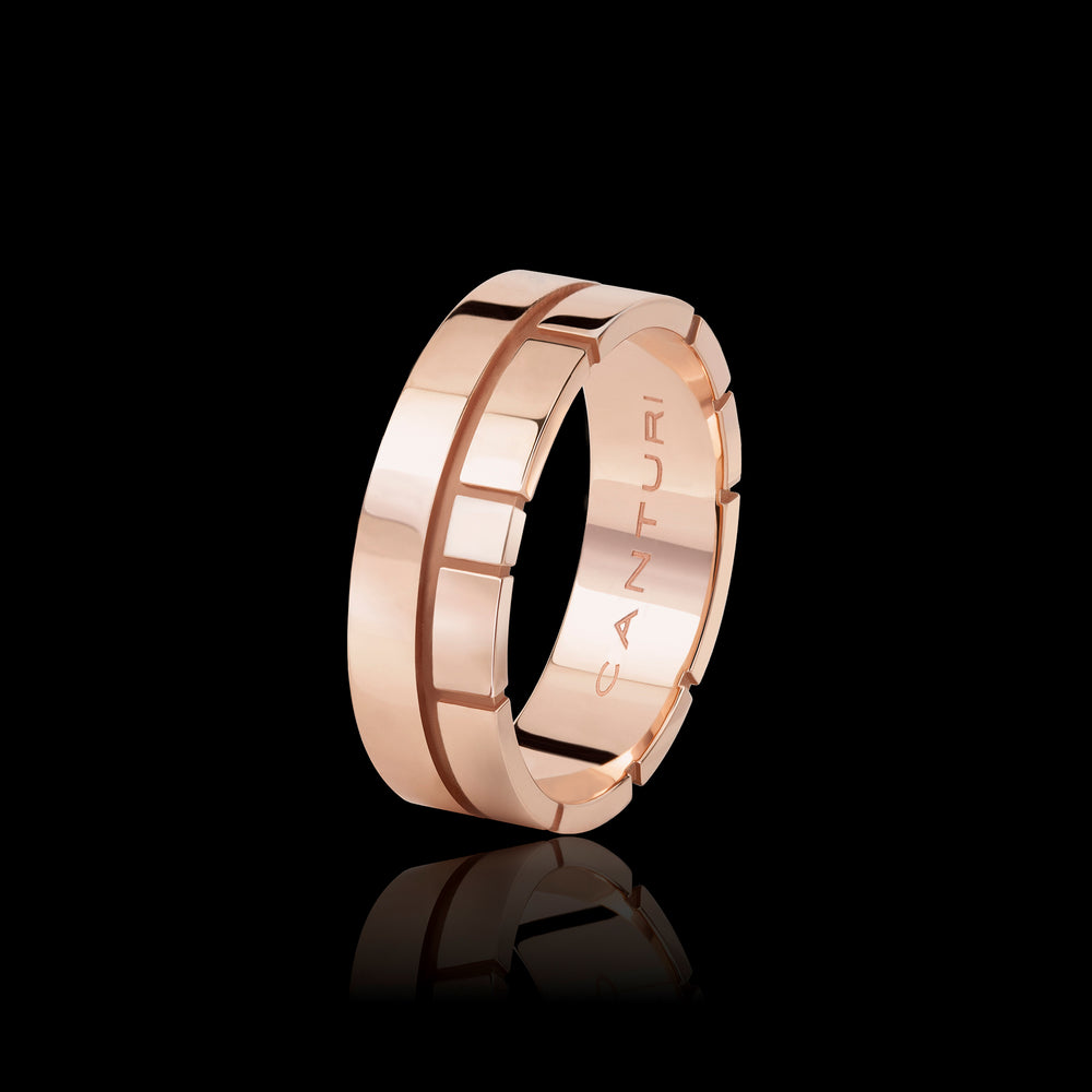Eternal double band ring set in 18ct rose gold by Stefano Canturi