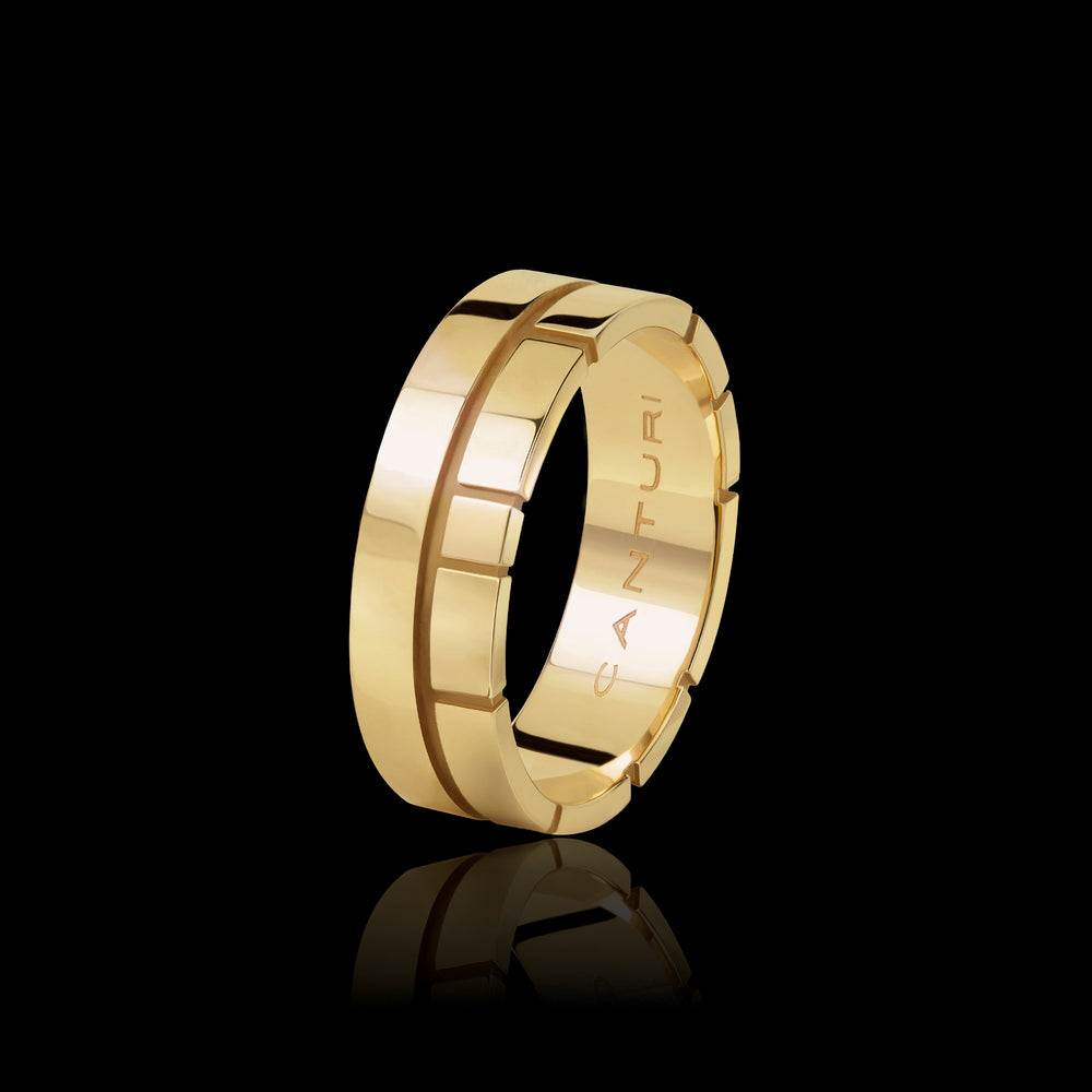 Eternal double band ring set in 18ct yellow gold by Stefano Canturi