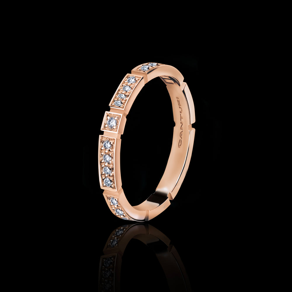 Eternal 2.5mm diamond ring set in 18ct pink gold by Stefano Canturi