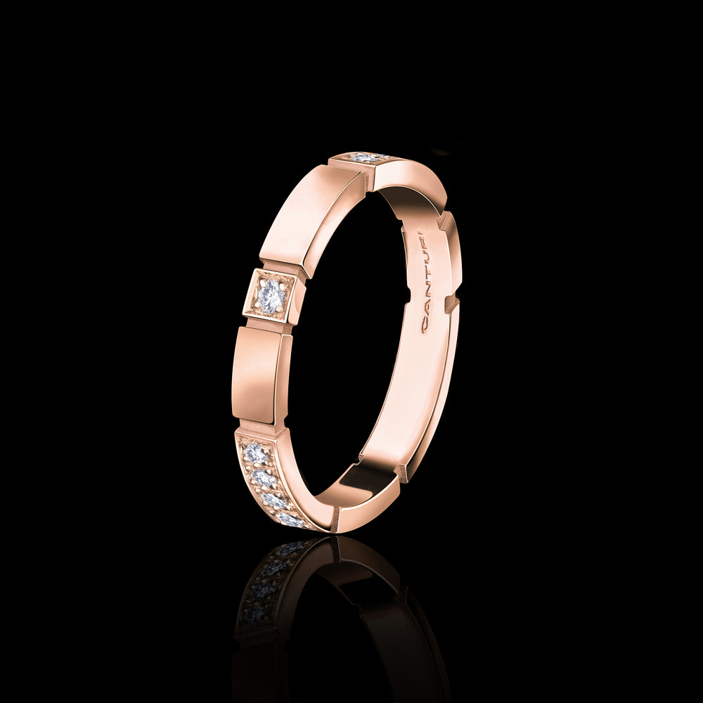 Eternal alternatae set 2.5mm diamond ring set in 18ct pink gold by Stefano Canturi