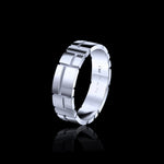 Canturi Embossed 5.5mm ring set in 18ct white gold by Stefano Canturi