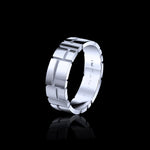 Cubism embossed 7mm ring set in 18ct white gold by Stefano Canturi
