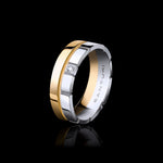 Eternal 6mm double ring set n platinum and 18ct yellow gold featuring round brilliant diamond by Stefano Canturi
