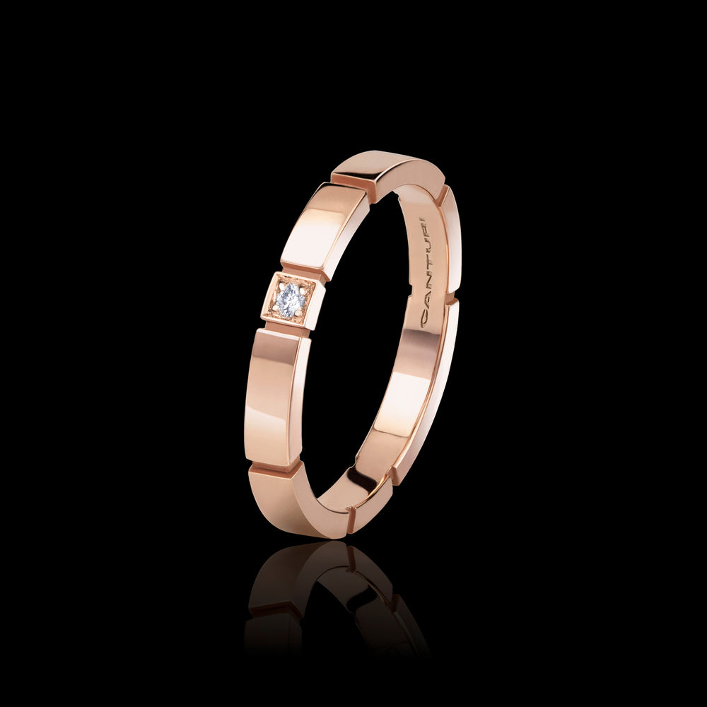 Eternal single set 2.5mm diamond ring set in 18ct pink gold by Stefano Canturi