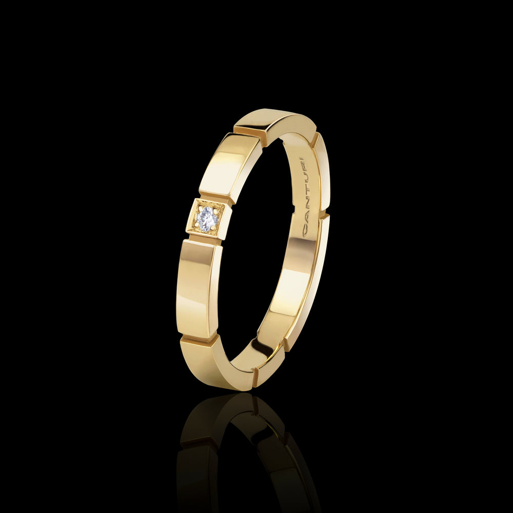 Eternal single set 2.5mm diamond ring set in 18ct yellow gold by Stefano Canturi