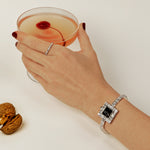 Canturi Cubism Bracciale Watch Bracelet set in 18ct white gold and Regina 2.55 diamond ring set in 18ct white gold by Stefano Canturi