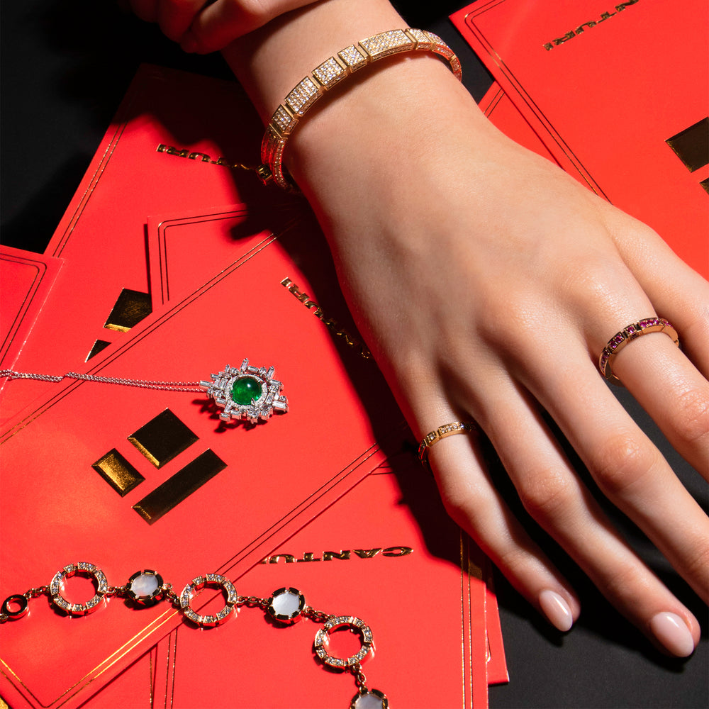 Regina diamond and mother of pearl bracelet in pink gold by Stefano Canturi