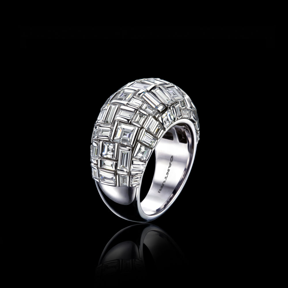 Cubism Superdome diamond ring in 18ct white gold by Stefano Canturi