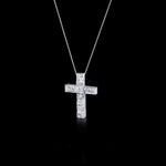 Cubism 23 set diamond cross necklace in 18ct white gold by Stefano Canturi