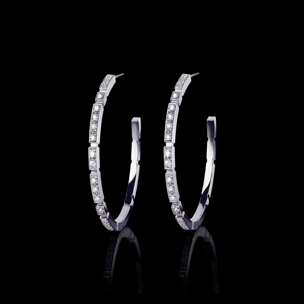 Regina diamond hoop earrings in 18ct white gold by Stefano Canturi