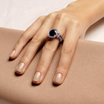 Metropolis Diamond and Australian Black Sapphire Ring (Cushion cut) by Stefano Canturi