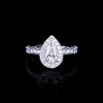 Renaissance 1.22ct Pear Diamond Engagement Ring set in a Single Halo in 18ct white gold by Stefano Canturi