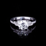 Cubism Upswept 1.50ct Round Diamond Engagement Ring in 18ct white gold by Stefano Canturi