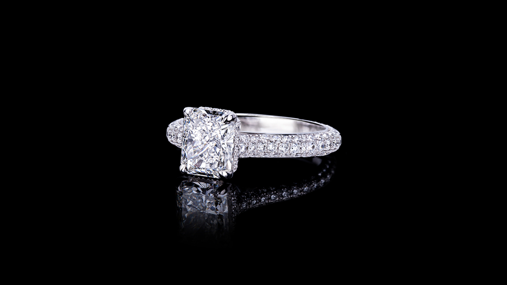 Venus 1.81ct Radiant Diamond Engagement Ring in 18ct white gold by Stefano Canturi