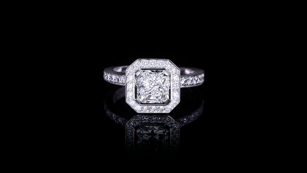 Valentina 1.51ct Radiant cut diamond engagement ring in 18ct white gold by Stefano Canturi