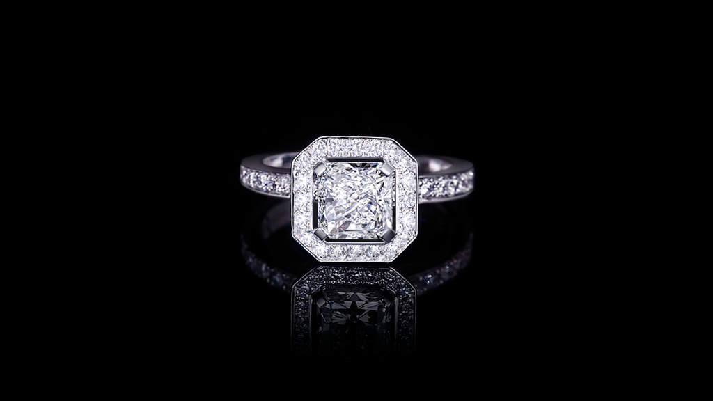 Valentina 1.51ct Radiant cut diamond engagement ring in 18ct white gold by Stefano Canturi