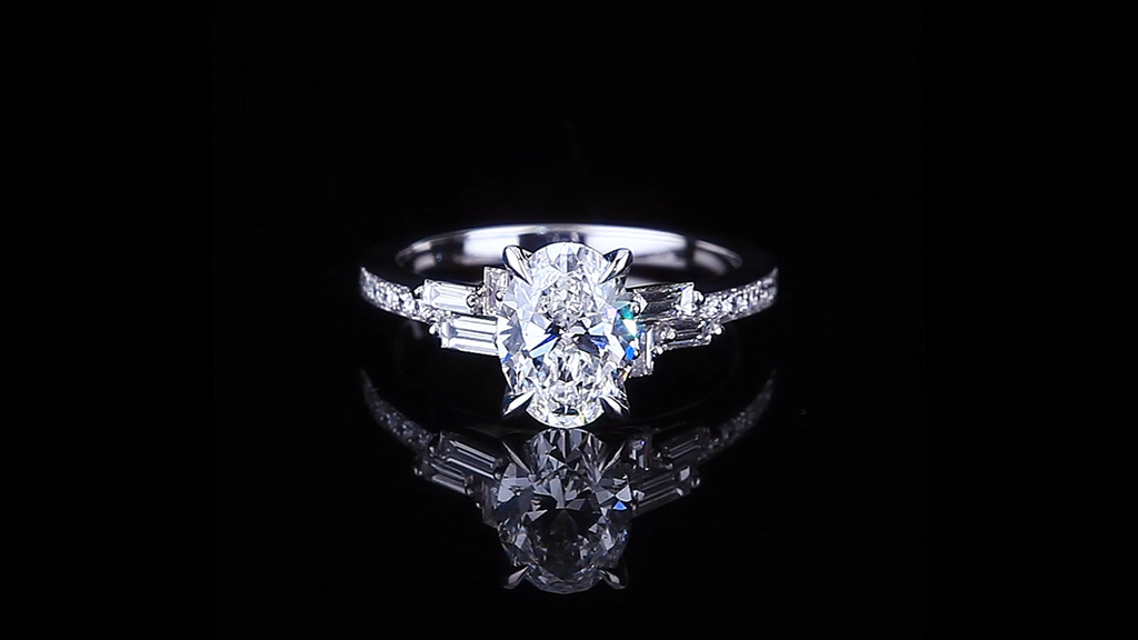 Cubism Upswept 1.50ct Oval Diamond Engagement Ring in 18ct white gold by Stefano Canturi