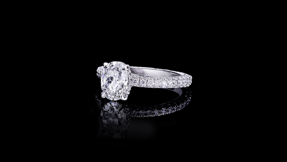 Lumina 1.52ct Oval Diamond Engagement Ring in 18ct white gold by Stefano Canturi