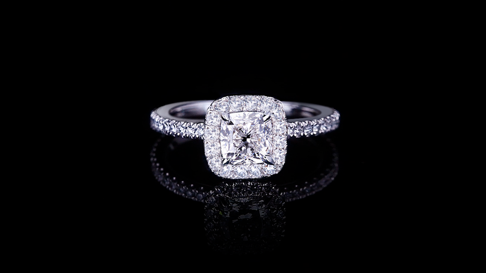Renaissance single halo 1.03ct Cushion Diamond Engagement Ring in 18ct white gold by Stefano Canturi