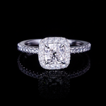 Renaissance single halo 1.03ct Cushion Diamond Engagement Ring in 18ct white gold by Stefano Canturi