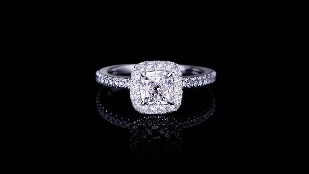 Renaissance single halo 1.03ct Cushion Diamond Engagement Ring in 18ct white gold by Stefano Canturi