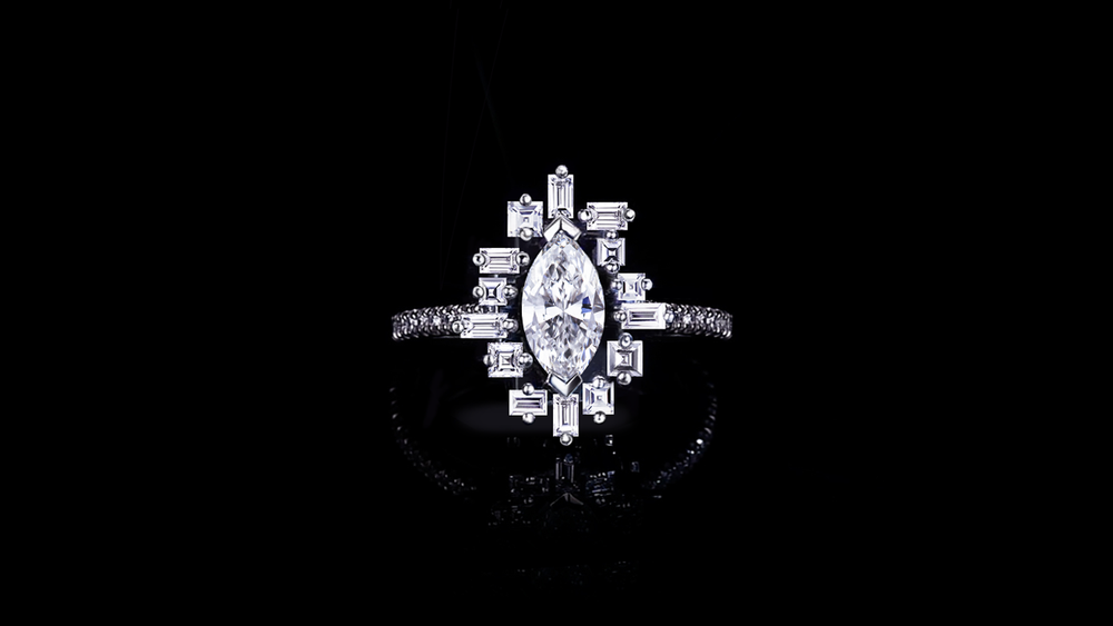 Stella 0.80ct Marquise diamond engagement ring in 18ct white gold by Stefano Canturi